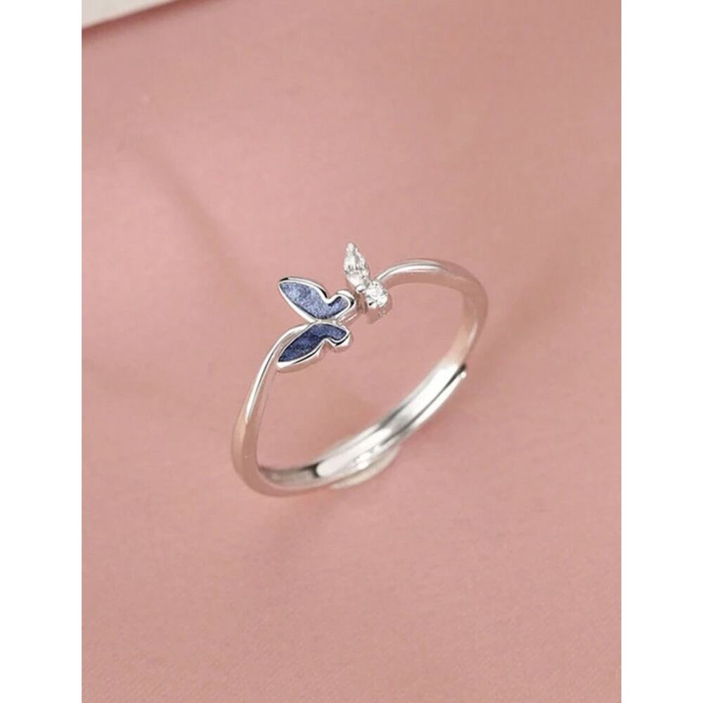 Blue Butterfly Ring, Sweet And Lovely Insect Inspired Jewelry For Forest Style